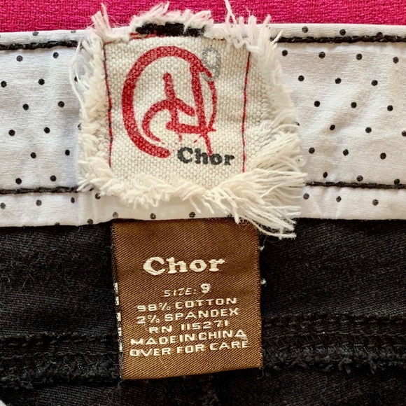 Vintage Chor 90’s black w/white Swiss polka dot jeans  - size 9 - Picture 11 of 11